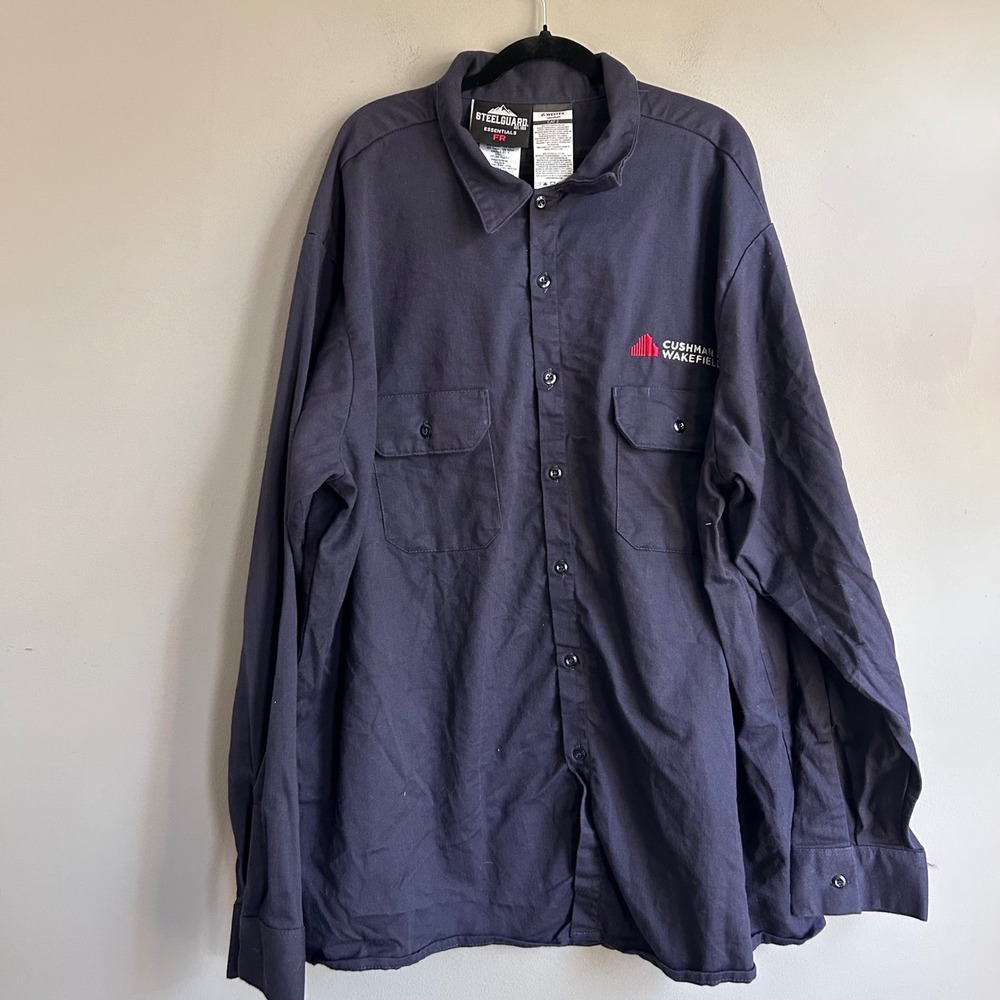 Steelguard Essentials FR Shirt Mens 3XL Navy Westex UltraSoft CAT 2 GS0652 NFPA
